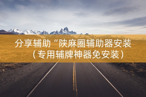 分享辅助“陕麻圈辅助器安装（专用辅牌神器免安装）