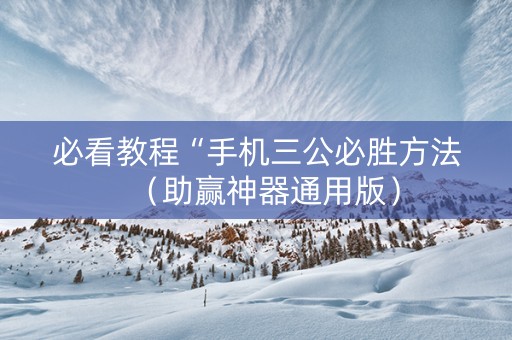 必看教程“手机三公必胜方法（助赢神器通用版）