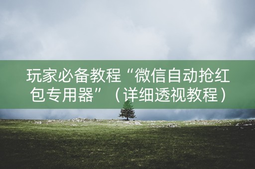 玩家必备教程“微信自动抢红包专用器”（详细透视教程）-哔哩哔哩