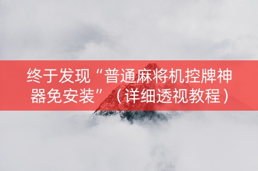 终于发现“普通麻将机控牌神器免安装”（详细透视教程）-哔哩哔哩