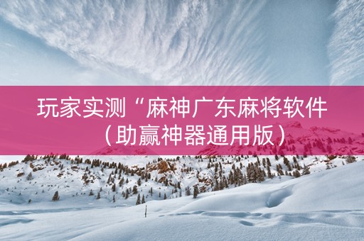 玩家实测“麻神广东麻将软件（助赢神器通用版）
