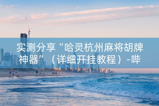 实测分享“哈灵杭州麻将胡牌神器”（详细开挂教程）-哔哩哔哩