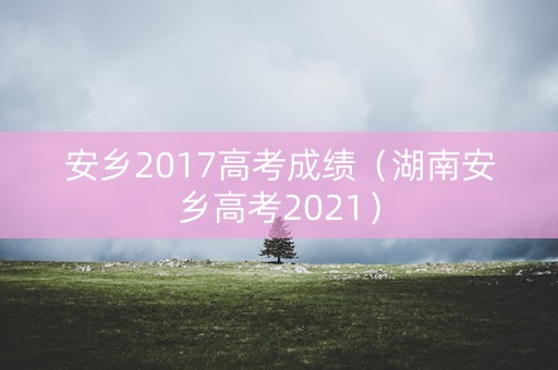 安乡2017高考成绩（湖南安乡高考2021）