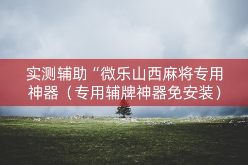 实测辅助“微乐山西麻将专用神器（专用辅牌神器免安装）