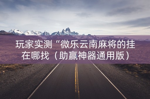 玩家实测“微乐云南麻将的挂在哪找（助赢神器通用版）