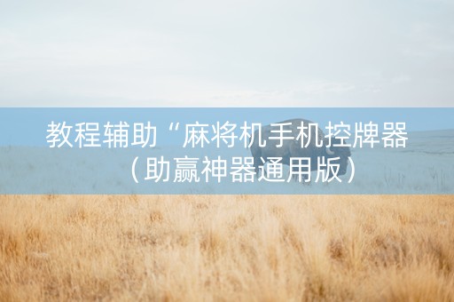 教程辅助“麻将机手机控牌器（助赢神器通用版）
