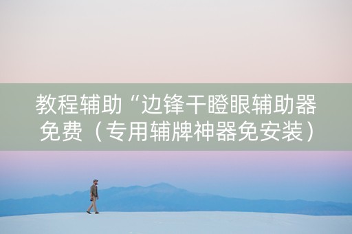 教程辅助“边锋干瞪眼辅助器免费（专用辅牌神器免安装）