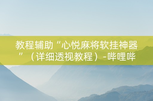 教程辅助“心悦麻将软挂神器”（详细透视教程）-哔哩哔哩