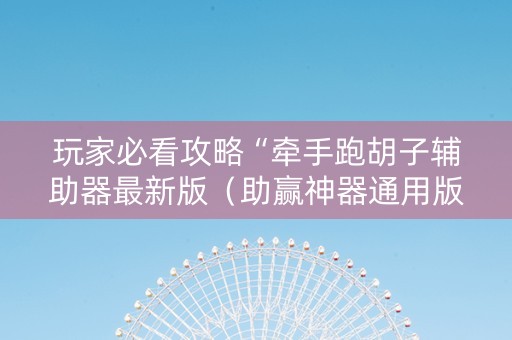 玩家必看攻略“牵手跑胡子辅助器最新版（助赢神器通用版）