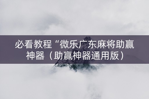 必看教程“微乐广东麻将助赢神器（助赢神器通用版）