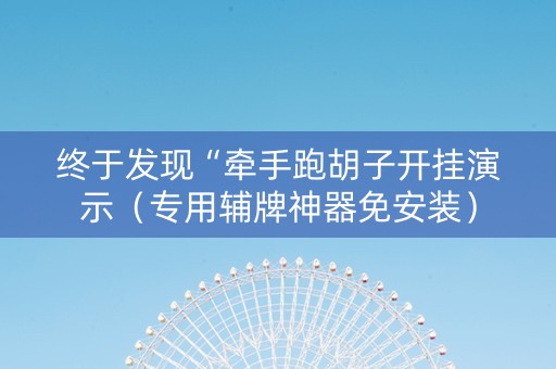 终于发现“牵手跑胡子开挂演示（专用辅牌神器免安装）
