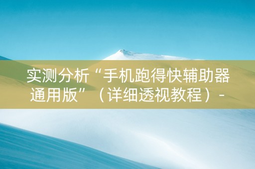 实测分析“手机跑得快辅助器通用版”（详细透视教程）-哔哩哔哩