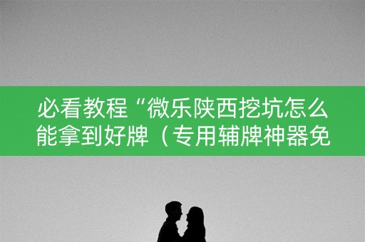 必看教程“微乐陕西挖坑怎么能拿到好牌（专用辅牌神器免安装）