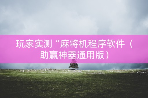 玩家实测“麻将机程序软件（助赢神器通用版）