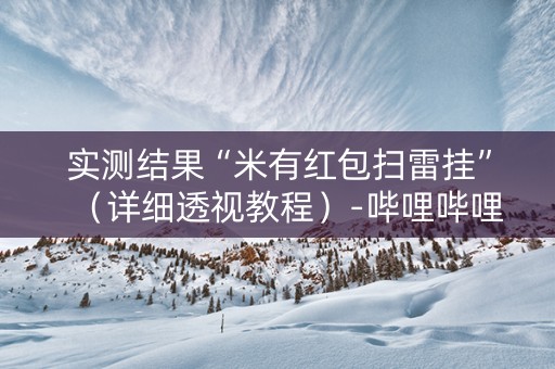 实测结果“米有红包扫雷挂”（详细透视教程）-哔哩哔哩