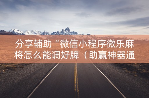 分享辅助“微信小程序微乐麻将怎么能调好牌（助赢神器通用版）