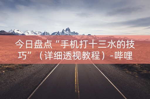 今日盘点“手机打十三水的技巧”（详细透视教程）-哔哩哔哩