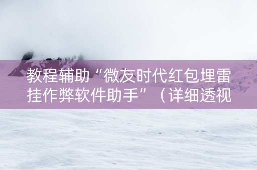 教程辅助“微友时代红包埋雷挂作弊软件助手”（详细透视教程）-哔哩哔哩