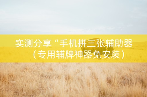 实测分享“手机拼三张辅助器（专用辅牌神器免安装）
