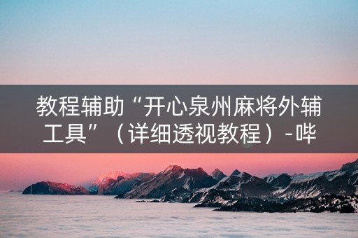 教程辅助“开心泉州麻将外辅工具”（详细透视教程）-哔哩哔哩