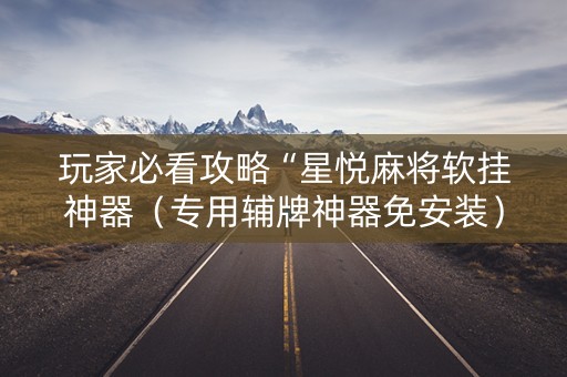 玩家必看攻略“星悦麻将软挂神器（专用辅牌神器免安装）