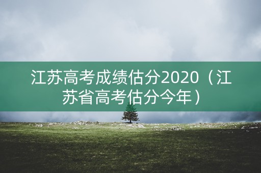 江苏高考成绩估分2020（江苏省高考估分今年）