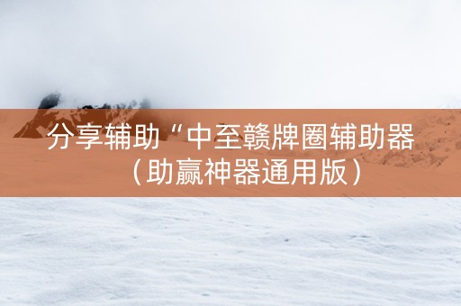 分享辅助“中至赣牌圈辅助器（助赢神器通用版）