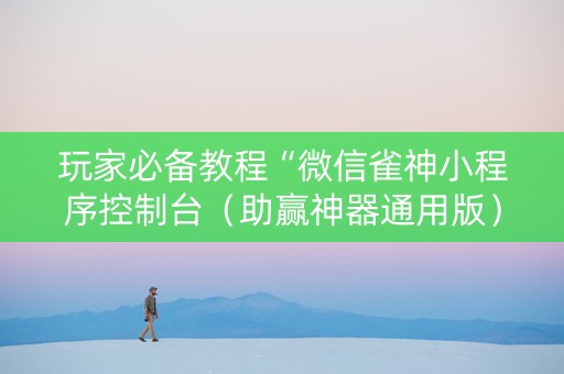 玩家必备教程“微信雀神小程序控制台（助赢神器通用版）