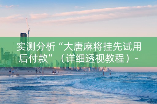 实测分析“大唐麻将挂先试用后付款”（详细透视教程）-哔哩哔哩