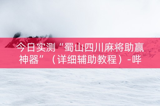 今日实测“蜀山四川麻将助赢神器”（详细辅助教程）-哔哩哔哩
