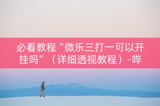 必看教程“微乐三打一可以开挂吗”（详细透视教程）-哔哩哔哩