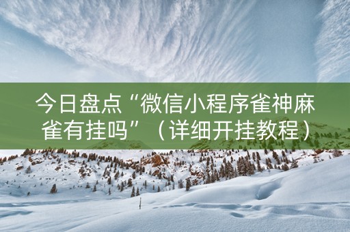 今日盘点“微信小程序雀神麻雀有挂吗”（详细开挂教程）-哔哩哔哩