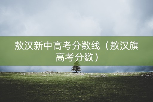敖汉新中高考分数线（敖汉旗高考分数）
