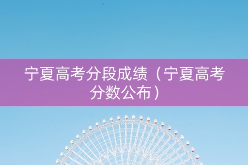 宁夏高考分段成绩（宁夏高考分数公布）