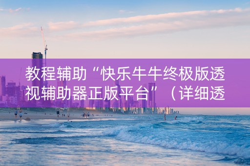 教程辅助“快乐牛牛终极版透视辅助器正版平台”（详细透视教程）-哔哩哔哩