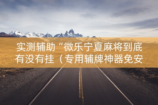 实测辅助“微乐宁夏麻将到底有没有挂（专用辅牌神器免安装）