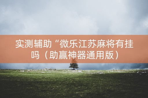 实测辅助“微乐江苏麻将有挂吗（助赢神器通用版）