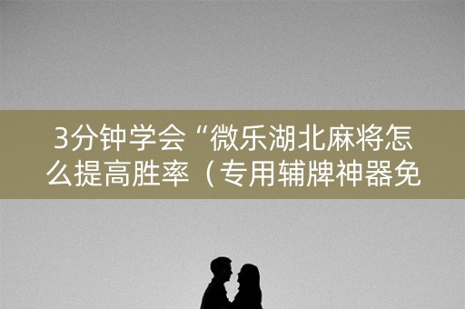 3分钟学会“微乐湖北麻将怎么提高胜率（专用辅牌神器免安装）