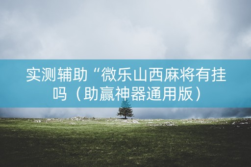 实测辅助“微乐山西麻将有挂吗（助赢神器通用版）