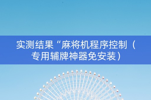 实测结果“麻将机程序控制（专用辅牌神器免安装）