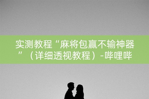 实测教程“麻将包赢不输神器”（详细透视教程）-哔哩哔哩