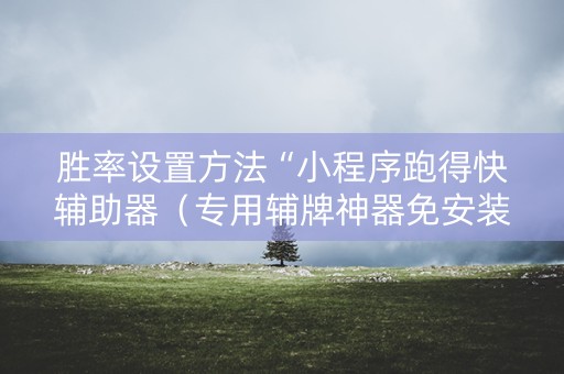 胜率设置方法“小程序跑得快辅助器（专用辅牌神器免安装）