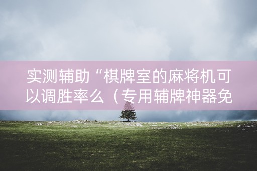 实测辅助“棋牌室的麻将机可以调胜率么（专用辅牌神器免安装）