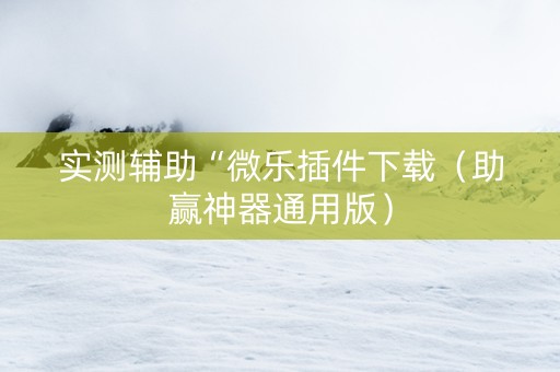 实测辅助“微乐插件下载（助赢神器通用版）