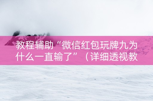 教程辅助“微信红包玩牌九为什么一直输了”（详细透视教程）-哔哩哔哩