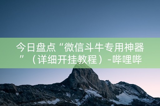 今日盘点“微信斗牛专用神器”（详细开挂教程）-哔哩哔哩