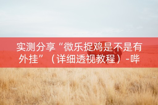 实测分享“微乐捉鸡是不是有外挂”（详细透视教程）-哔哩哔哩