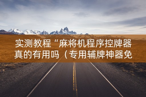 实测教程“麻将机程序控牌器真的有用吗（专用辅牌神器免安装）