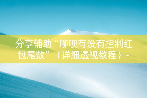 分享辅助“聊呗有没有控制红包尾数”（详细透视教程）-哔哩哔哩