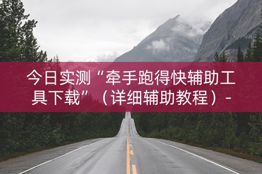 今日实测“牵手跑得快辅助工具下载”（详细辅助教程）-哔哩哔哩